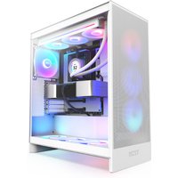 NZXT H7 Flow RGB White Mid Tower Case - 10-Fan Capacity, Dedicated GPU Cooling, Up to 420mm Radiator Support