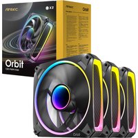 Antec Orbit 120 mm ARGB 3 Pack Fan Computer Case - Black