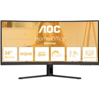 AOC CU34B3E 34" Quad HD VA 120Hz 1ms HDR10 UltraWide Curved Monitor with Speakers