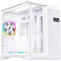 1STPLAYER RT5-WH-2FS7R-W-1FS7-W Micro-ATX Case, Panoramic Glass, 3 RGB Fans, LED Monitor, Up to 330mm GPU Support