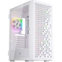 1st Player Go6-WH-4FS1 Tempered Glass Mid Tower Gaming Case - White with RGB Fans