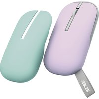 ASUS Marshmallow MD100 1600 DPI Wireless Optical Mouse - Lilac Purple w/ Brave Green Cover