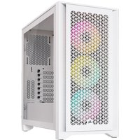 Corsair 4000D RGB Airflow Mid-Tower Case - White, Tempered Glass, High-Airflow, ATX Gaming PC Case