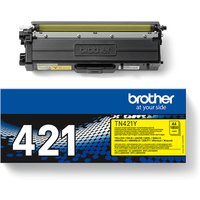 Brother TN421Y Yellow 1800 Page Toner Cartridge - High-Res Print Quality & Cost Savings