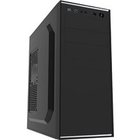 CiT Jet Stream Mid Tower PC Case with Silver Stripe 500W Power Supply - Black
