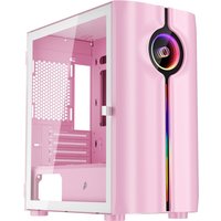 1st Player IS3-BK ARGB Tempered Glass Mid Tower Gaming Case - Pink
