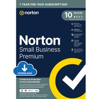 Norton Small Business Premium 2.1 - 500GB, 1 User, 10 Devices, 1-Year Enrollment Digital Key