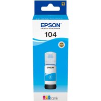 Epson 104 EcoTank Cyan 70ml Ink Cartridge - Save 90% on Low-Cost Printing | Up to 4,500 Pages | Easy Refills