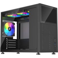 1st Player MIKU Mi6-EV Tempered Glass Emotion View Mid Tower Gaming Case - Black