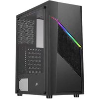 1st Player RB-2 Black Mid Tower Case - Tempered Glass, High Airflow, ATX Support, 7 Expansion Slots