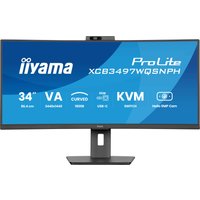 iiyama ProLite XCB3497WQSNPH 34" Curved Ultrawide QHD USB-C Monitor with Windows Hello Webcam and Microphone