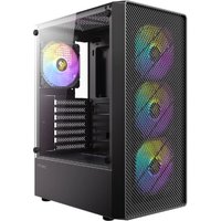 Antec AX26 RGB Elite Tempered Glass Mid Tower Gaming PC Case - Black