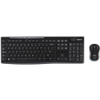 Logitech MK270 Wireless Keyboard & Mouse Combo - 10M Keystrokes, Liquid Barrier, 1000dpi Mouse - Chrome & Windows Compatible