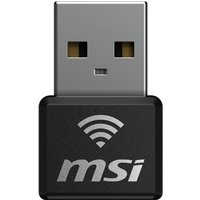 MSI AX1800 WiFi 6 Nano Adapter 1201Mbps USB 2.0 Black - Compact, Easy Install, WPA3 Protection