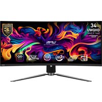 MSI MPG 341CQPX QD-OLED 34" Curved QD-OLED Ultrawide QHD 240Hz 0.03ms Height Adjustable Gaming Monitor