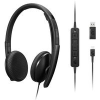 Lenovo Wired VoIP Over Ear Headset Microsoft Teams Certified - Noise Reduction