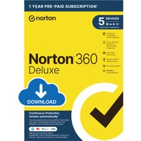 Norton 360 Deluxe - 50GB, 1 User, 5 Devices, 1-Year, Includes VPN & AntiScam, Auto Renews, Digital Key