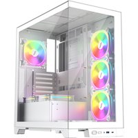 MI8 WHITE 1st Player MIKU 7 ARGB Fans Mid Tower Case – Optimal Cooling, Tempered Glass, Dust Filters Included