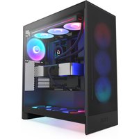 NZXT H7 Flow RGB Black Mid Tower Case - 10-Fan, 3 Bottom 120mm, F360 RGB, Cable Management, Up to 420mm Radiator Support