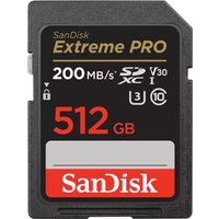 SanDisk Extreme 512GB UHS-I Class10 SDHC Card - 200MB/s Read, V30, Waterproof, 4K Ready