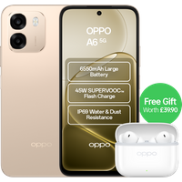 OPPO A6 5G Dimensity 6300 6GB RAM 256GB ROM 6.75" HD+ LCD Dual SIM Smartphone - Aurora Gold