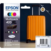 Epson 405XL CMYK Ink Multipack, 1100 Pages, DURABrite Ultra, Water & Smudge Resistant, XL Cartridges