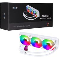 CiT Pro Glacier 360mm White ARGB AIO Liquid Cooler with PWM Control & Hydraulic Bearing