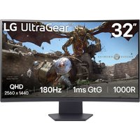 LG UltraGear 32GS60QC-B.AEKQ 31.5" QHD 180Hz Curved Gaming Monitor - 1ms Response Time, AMD Freesync
