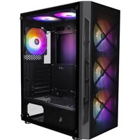 XP-BK-1F5M-5F5S RGB Mid Tower Case - 6 Fans, Tempered Glass, 320mm GPU Clearance, Radiator Support
