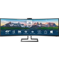 Philips P Line 499P9H/00 48.8" Dual Quad HD VA LCD 5ms USB-C Height Adjustable 32:9 SuperWide Curved Monitor with Webcam and Speakers