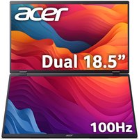 Acer PD193QE PD3 18.5" Full HD IPS USB-C Foldable Dual Screen Portable Monitor with Speakers