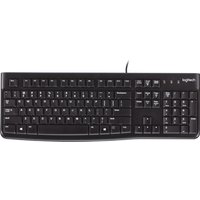 Logitech K120 QWERTY Black Corded Keyboard - Durable USB Wired for Schools - Up to 10M Keystrokes