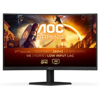 AOC G4 C27G4ZXE 27" Full HD 280Hz 0.3ms Curved Gaming Monitor - Adaptive Sync, HDR10