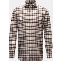 Giampaolo Giampaolo - Herren - Casual Hemd Haifisch-Kragen braun/weiß kariert