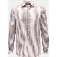 Gherardi Gherardi - Herren - Casual Hemd Haifisch-Kragen braun/weiß gestreift