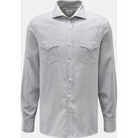 BRUNELLO CUCINELLI Brunello Cucinelli - Herren - Casual Hemd Haifisch-Kragen grau meliert