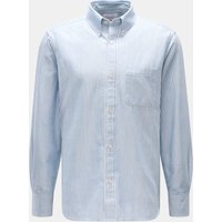 04651/ A trip in a bag 04651/ A trip in a bag - Herren - Casual Hemd Button-Down-Kragen rauchblau/weiß gestreift