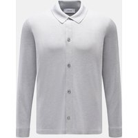 Lardini Lardini - Herren - Seiden-Strickhemd rauchblau/hellgrau meliert