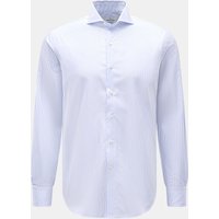 Gherardi Gherardi - Herren - Casual Hemd Haifisch-Kragen hellblau/weiß gestreift