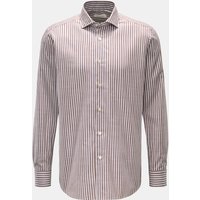Guglielminotti Guglielminotti - Herren - Casual Hemd Haifisch-Kragen braun/weiß gestreift