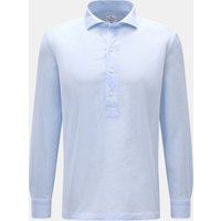 Giampaolo Giampaolo - Herren - Seersucker Popover-Hemd Haifisch-Kragen hellblau