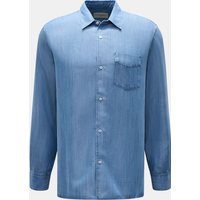 Officine Générale Officine Générale - Herren - Casual Hemd 'Guido' Kent-Kragen blau meliert