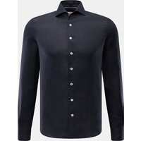 Aurélien Aurélien - Herren - Leinenhemd Haifisch-Kragen dark navy