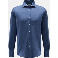 BRUNELLO CUCINELLI Brunello Cucinelli - Herren - Jersey-Hemd Haifisch-Kragen dunkelblau meliert