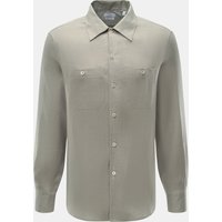 BRUNELLO CUCINELLI Brunello Cucinelli - Herren - Leinenhemd Haifisch-Kragen salbei
