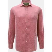 BRUNELLO CUCINELLI Brunello Cucinelli - Herren - Leinenhemd Haifisch-Kragen rot meliert
