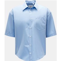Ami Paris Ami Paris - Herren - Kurzarm-Hemd Kent-Kragen blau