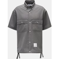 Thom Browne Thom Browne - Herren - Seersucker-Kurzarmhemd Button-Down-Kragen dunkelgrau