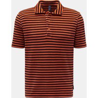 04651/ A trip in a bag Herren - Frottee-Poloshirt 'Terry Stripe Polo' orange/schwarz gestreift