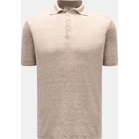 Fioroni Fioroni - Herren - Leinen Kurzarm-Strickpolo beige/braun meliert